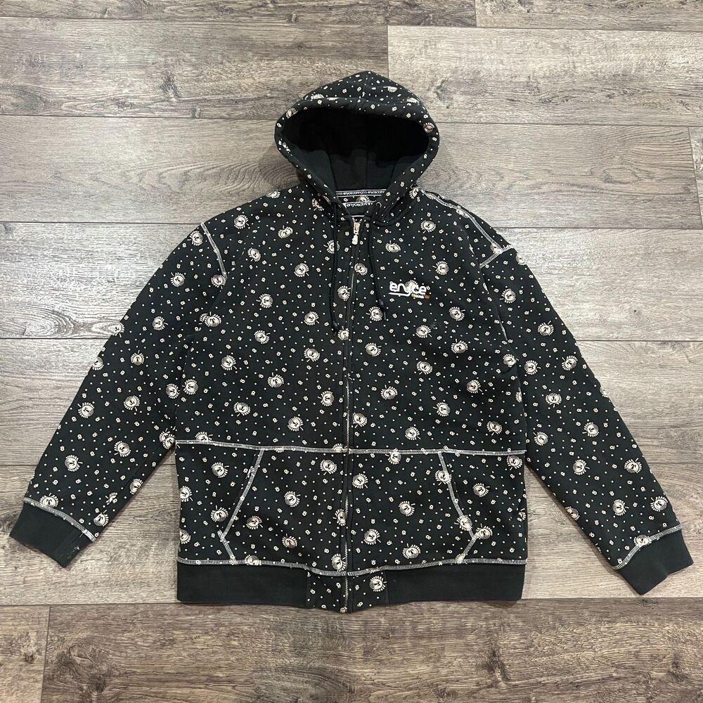 Vintage Y2K Enyce Full Zip Hoodie All Over Print Streetwear Tagged XXL Fits XL